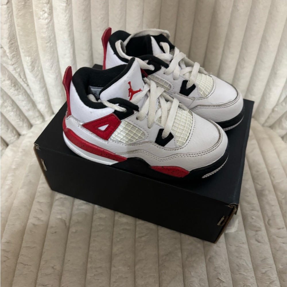 JORDAN RETRO 4 RED & BLACK TODDLER 8C